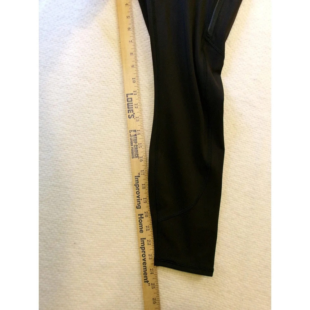 Athleta Rainier 7/8 Tight Leggings Black High‎ Rise Zip Pockets 985342 Womens M